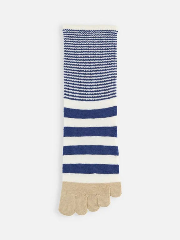 Striped Cotton Toe Crew