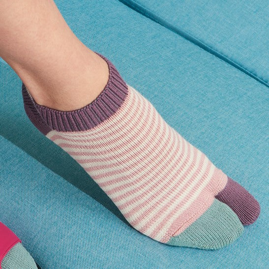 Striped Cotton Tabi 2 Fingers