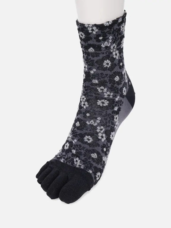 Shiny Floral Toe Ankle