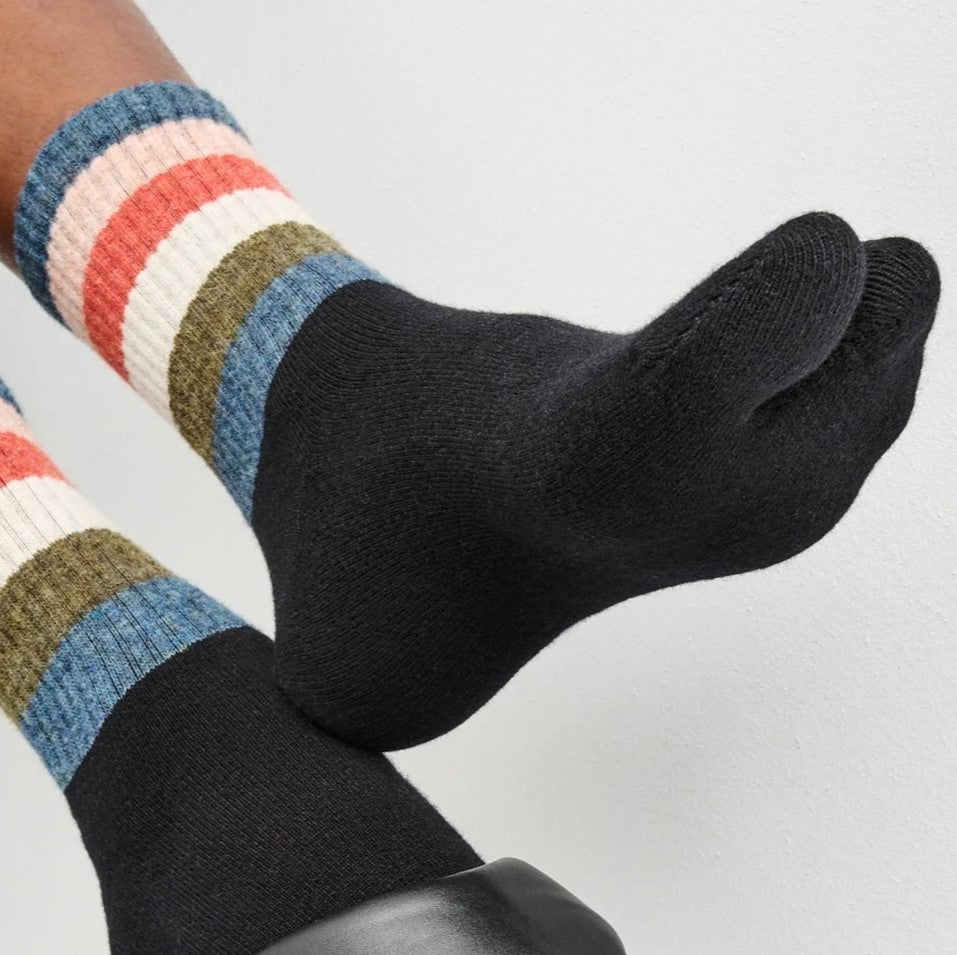 Striped Extra Fine Merino Tabi Crew