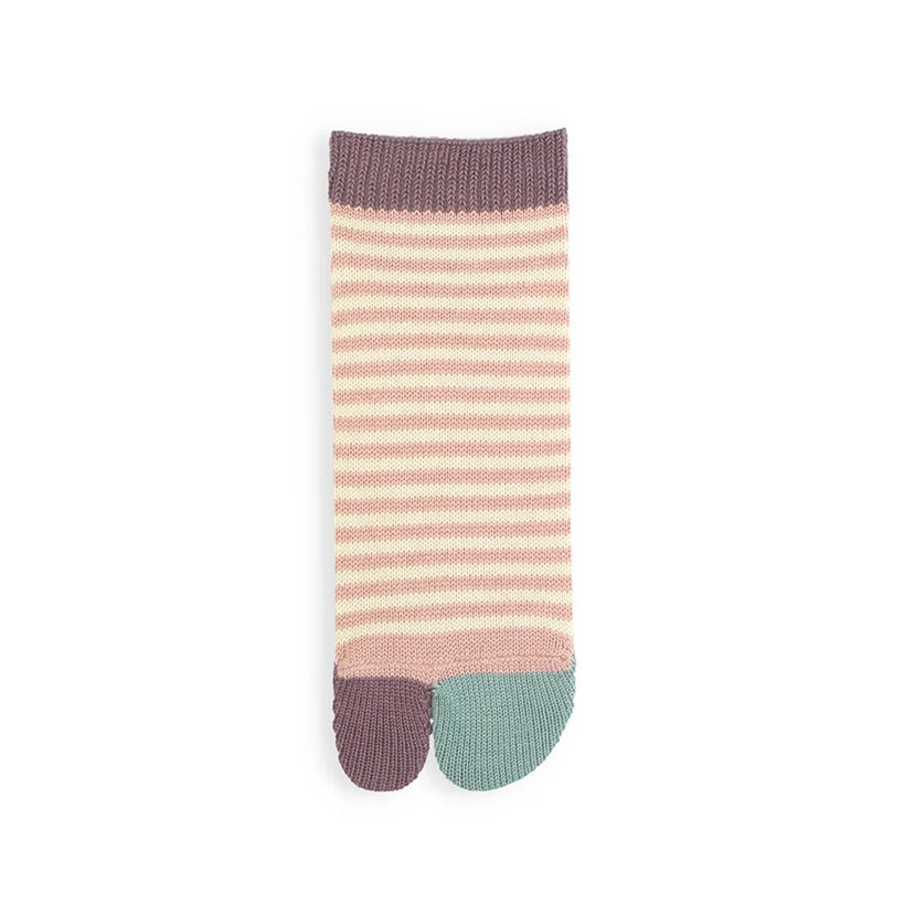 Striped Cotton Tabi 2 Fingers