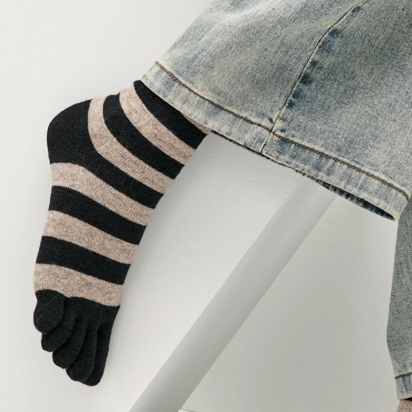 Striped Extra Fine Merino Toe Short Crew