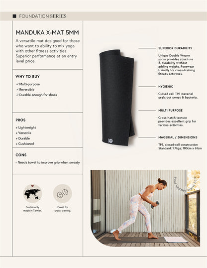 Mat Manduka X 5mm BLACK