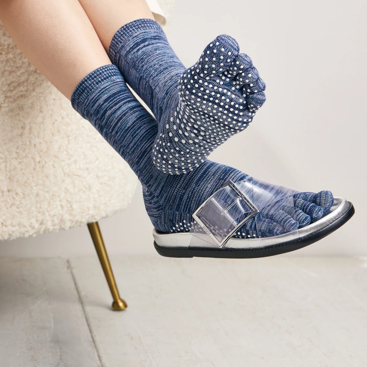 Reflexology Cotton Toe Crew